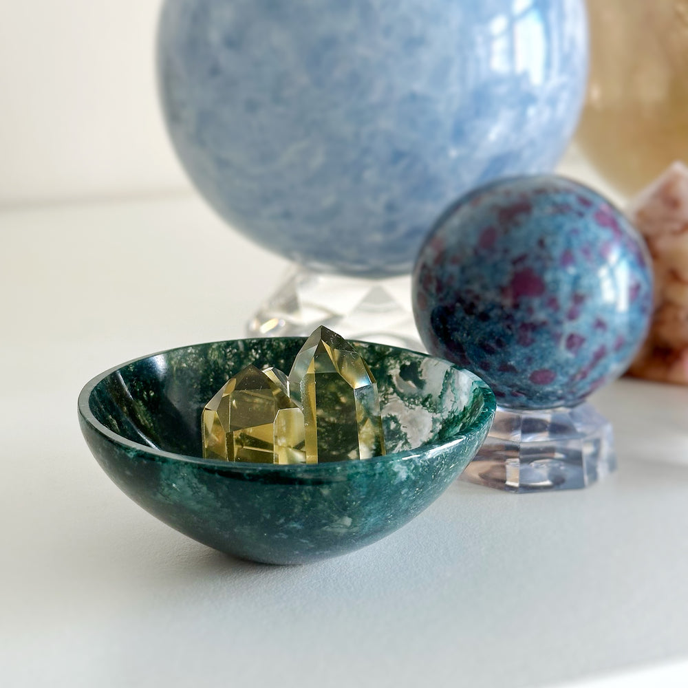 Moss Agate Trinket Bowl MTB02