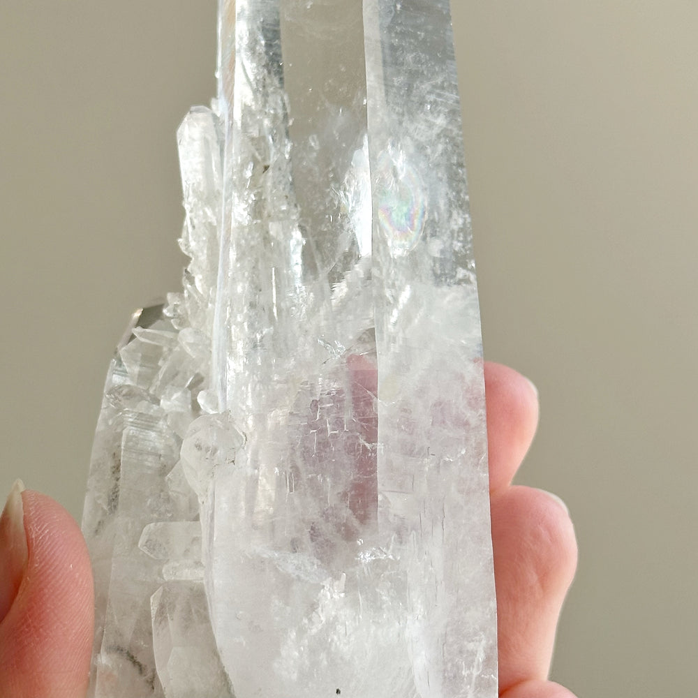 Colombian Lemurian Quartz Point w/ Barnacle Crystal Formation CLQ04