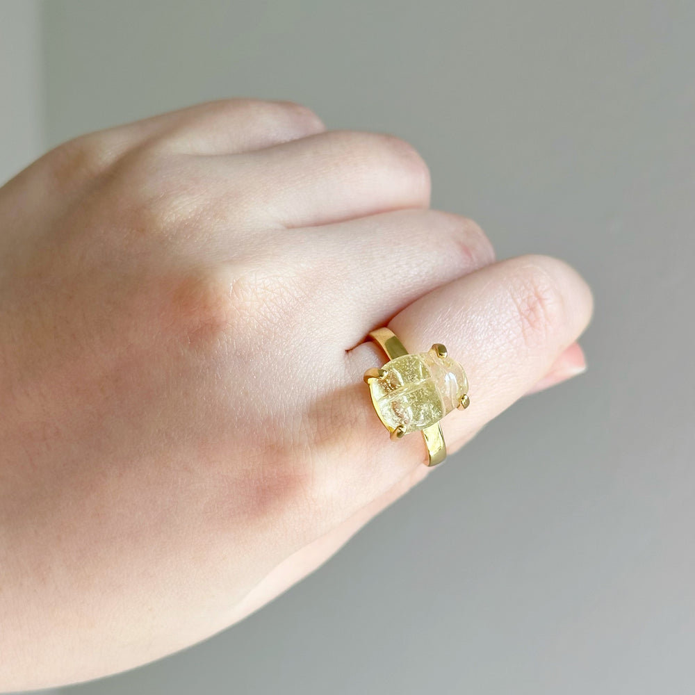 Libyan Desert Glass Scrab Statement Ring