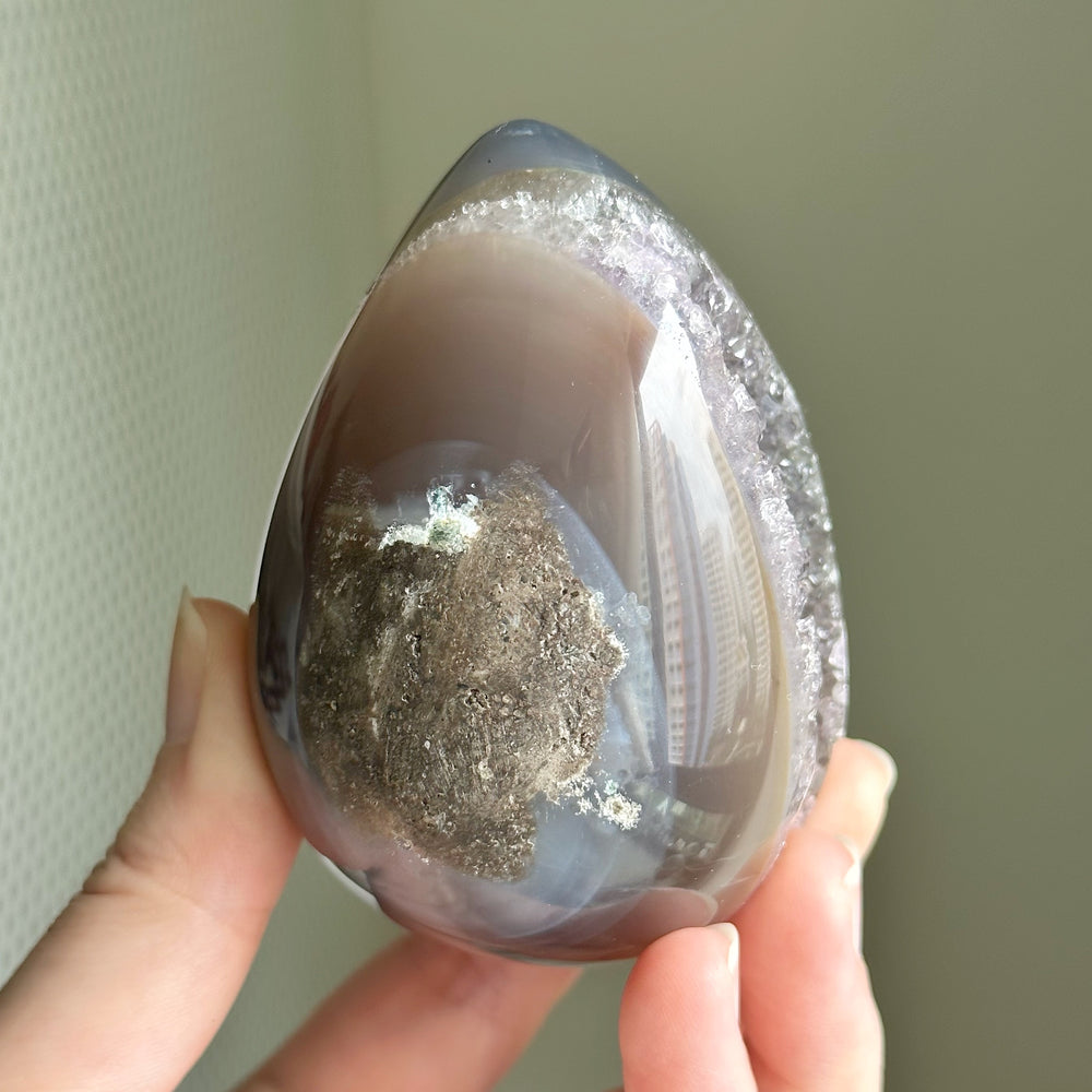 Smoky Amethyst Geode Egg AGE8