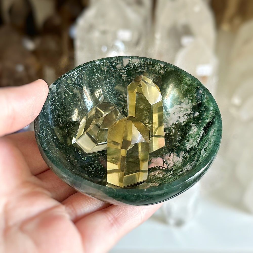 Moss Agate Trinket Bowl MTB01