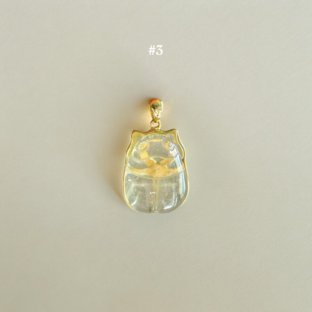 Libyan Desert Glass Scrab Statement Pendant
