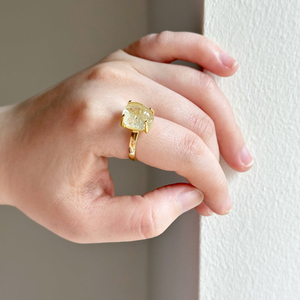 Libyan Desert Glass Scrab Statement Ring