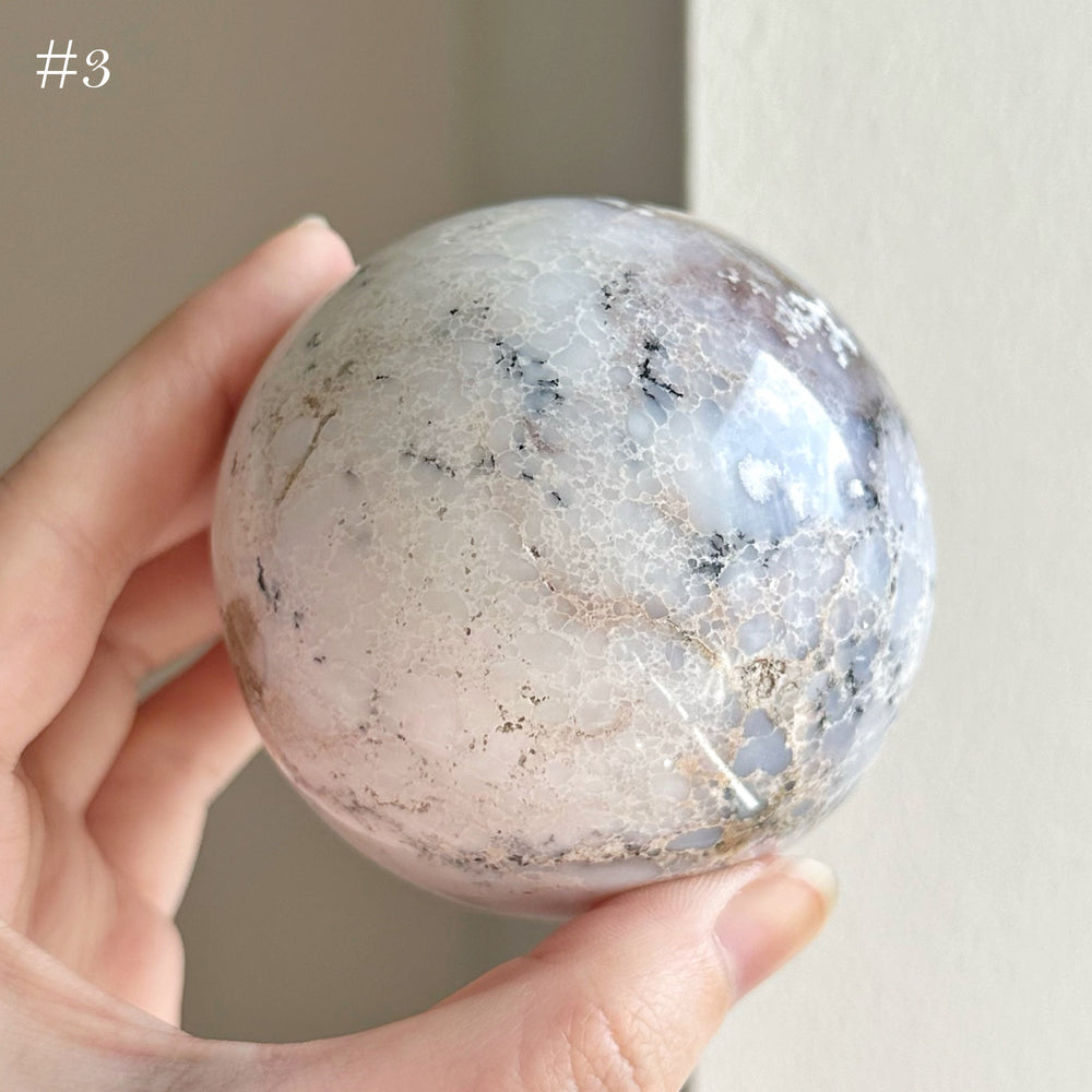 Dendritic Agate Spheres (#1-3)