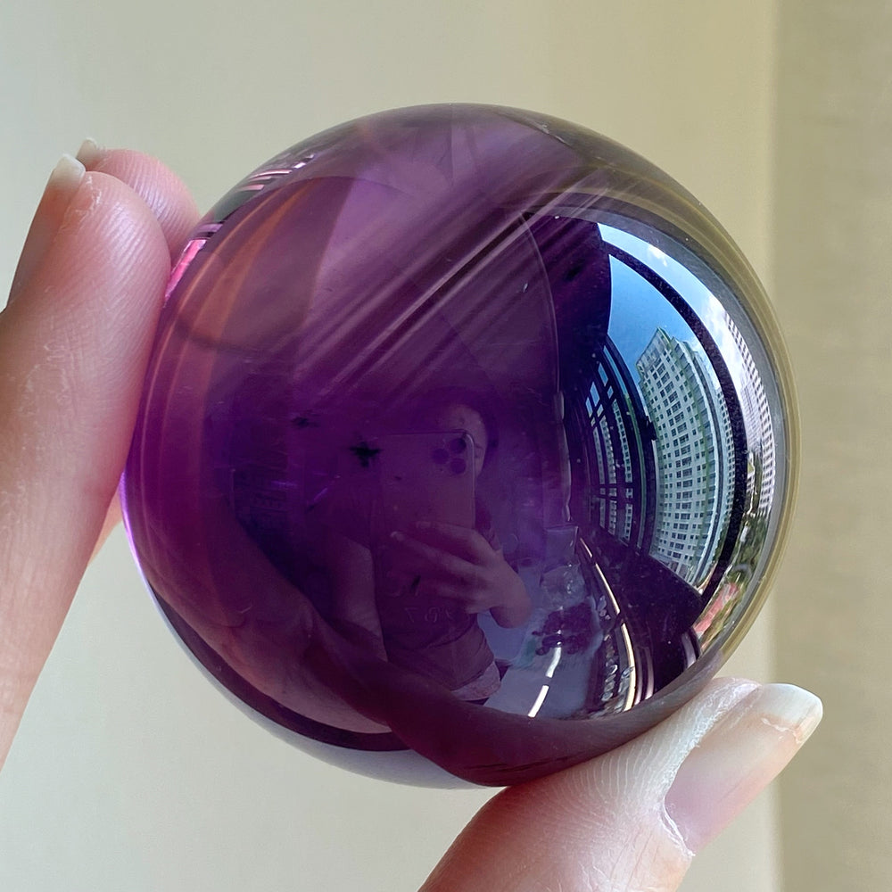Dark Purple Amethyst w/ Citrine Sphere TAA1
