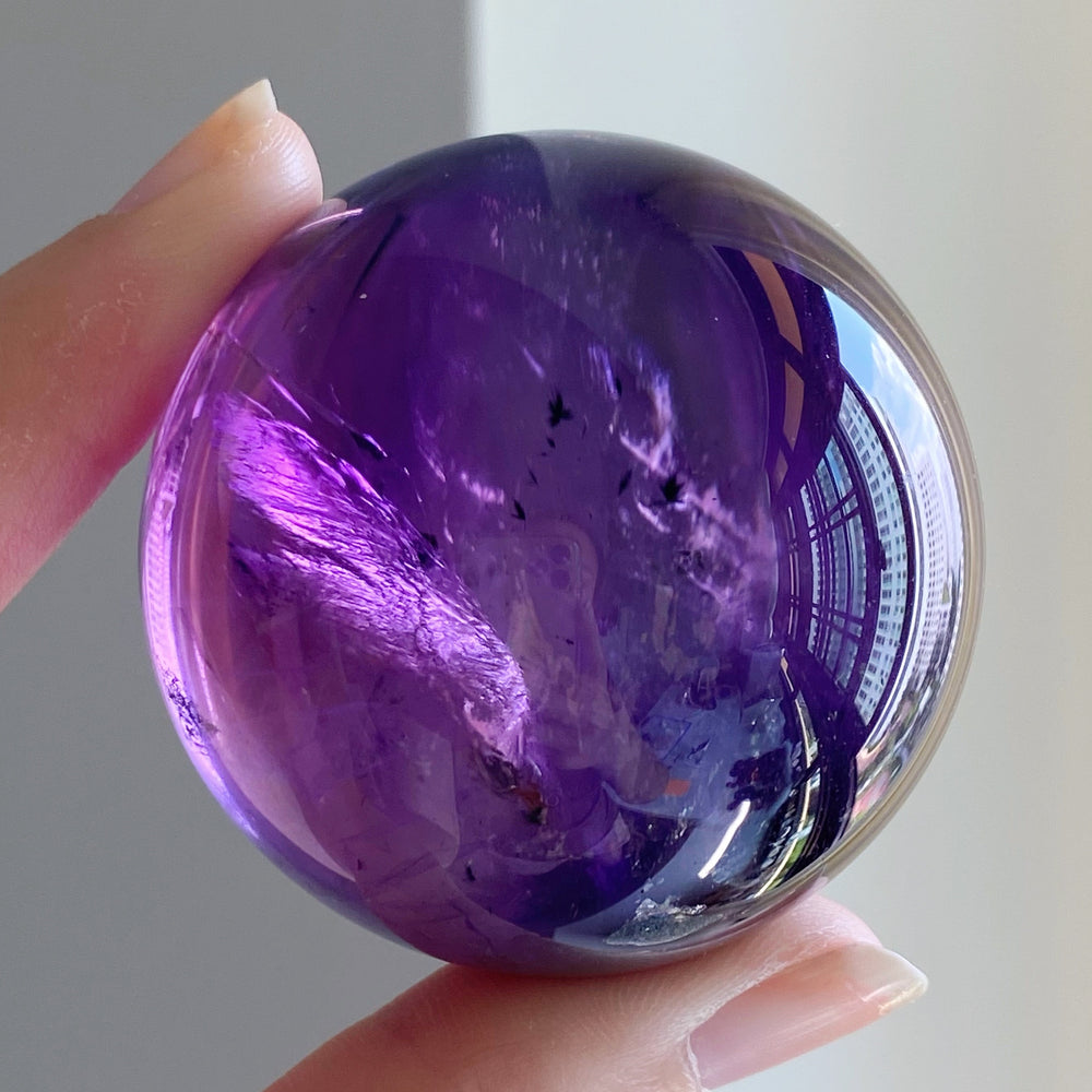 Dark Purple Amethyst w/ Citrine Sphere TAA3