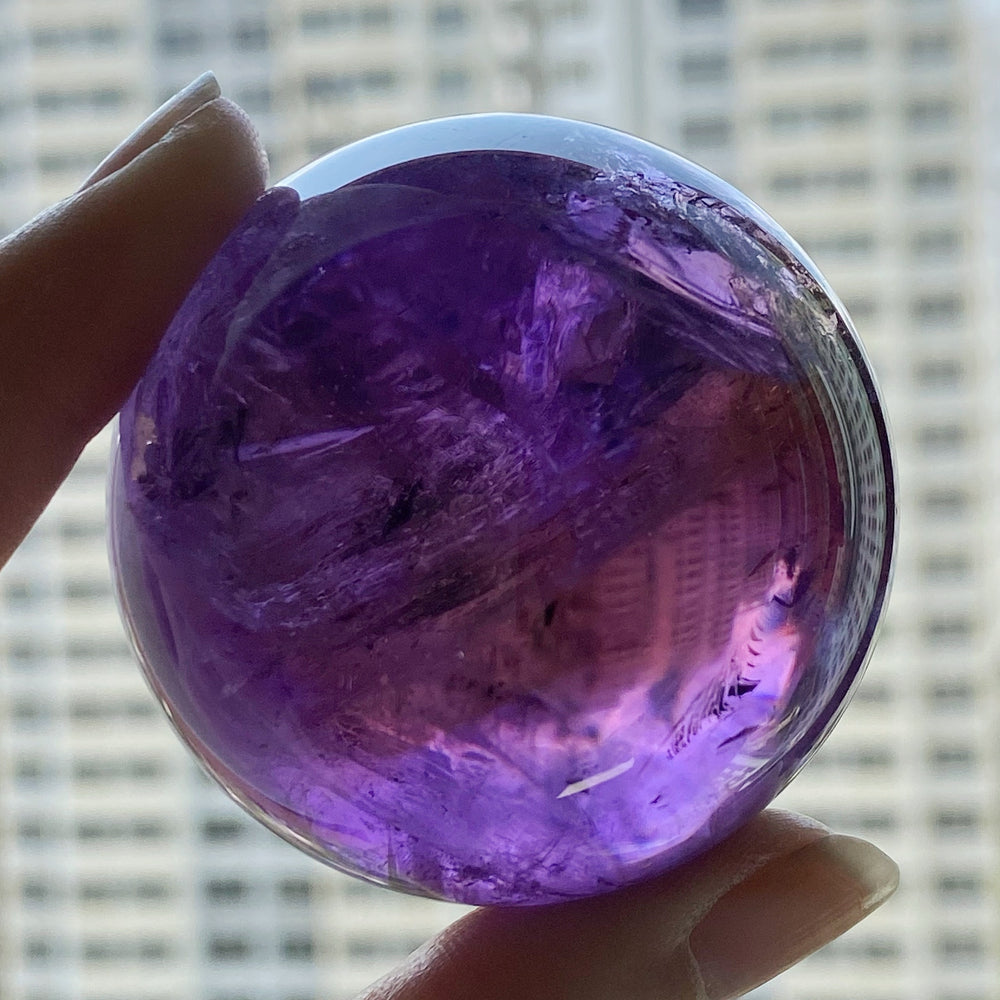 Dark Purple Amethyst w/ Citrine Sphere TAA5