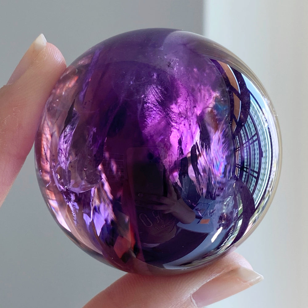 Dark Purple Amethyst w/ Citrine Sphere TAA6