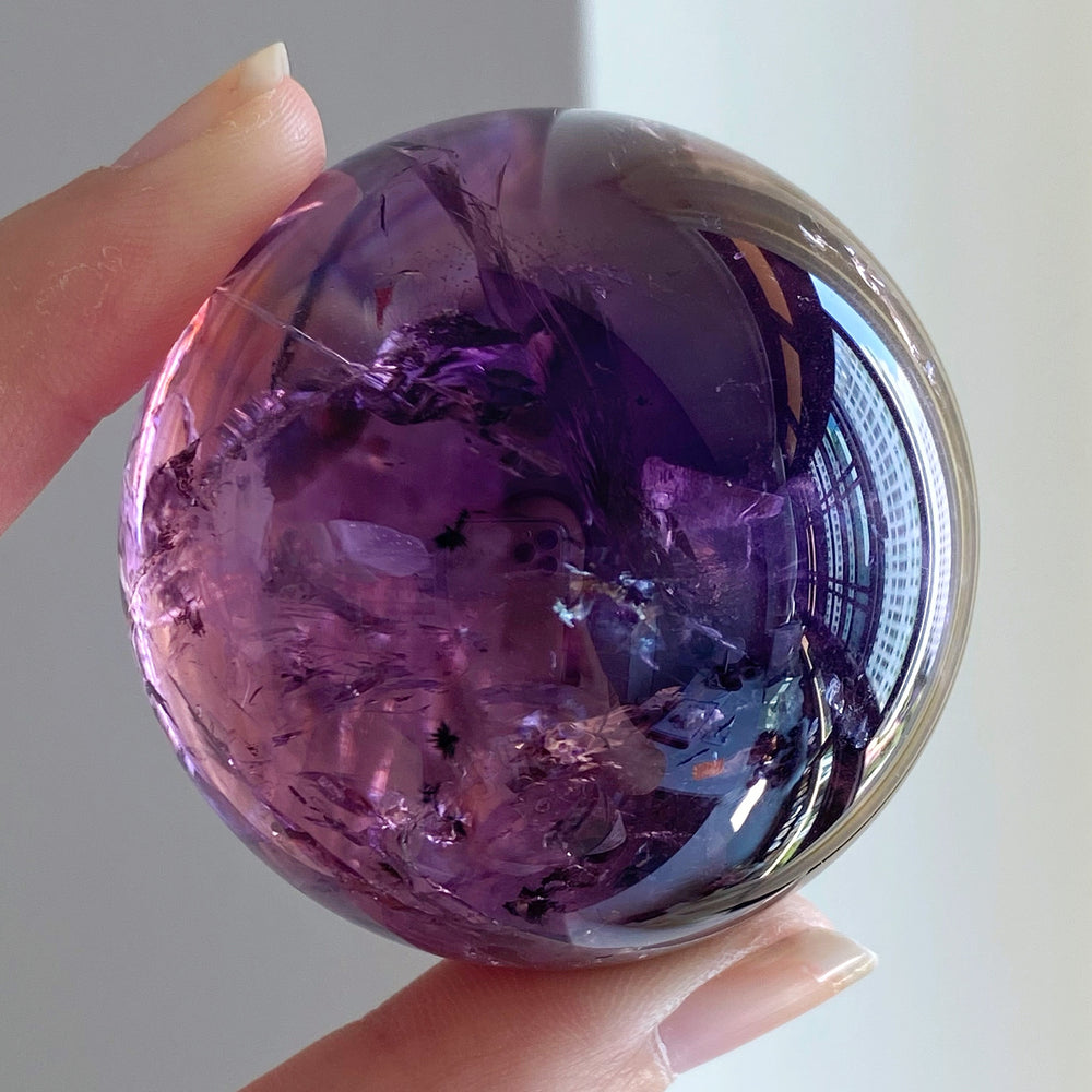 Dark Purple Amethyst w/ Citrine Sphere TAA7