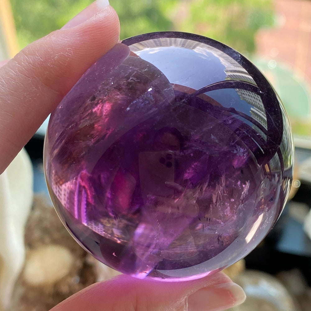 Dark Purple Amethyst w/ Citrine Sphere TAA8