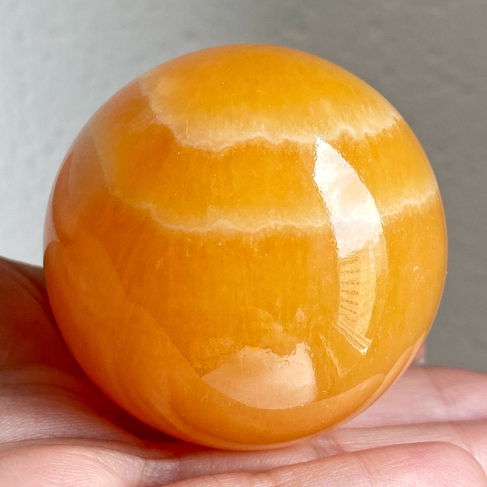 Orange Calcite Polished Sphere OCS014