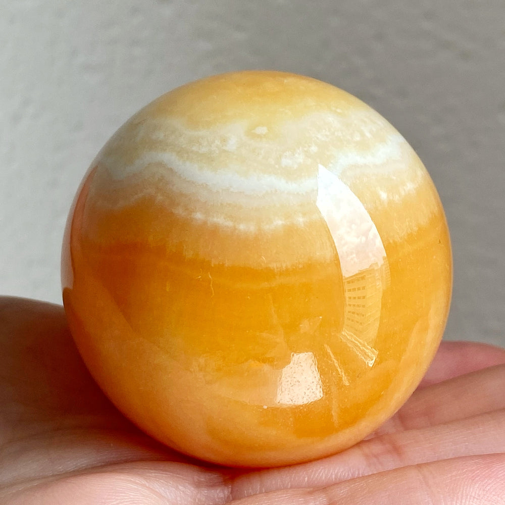 Orange Calcite Polished Sphere OCS023