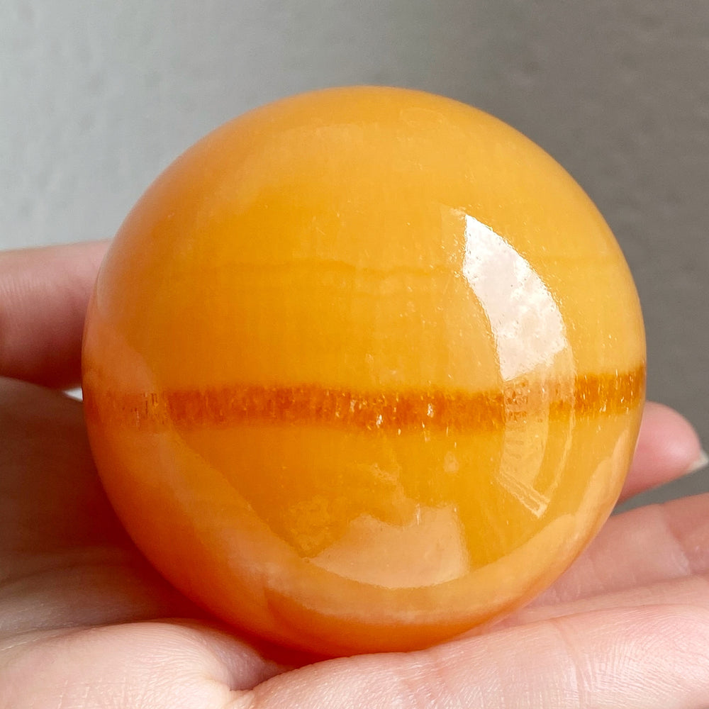 Orange Calcite Polished Sphere OCS028