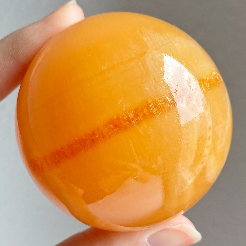 Orange Calcite Polished Sphere OCS028