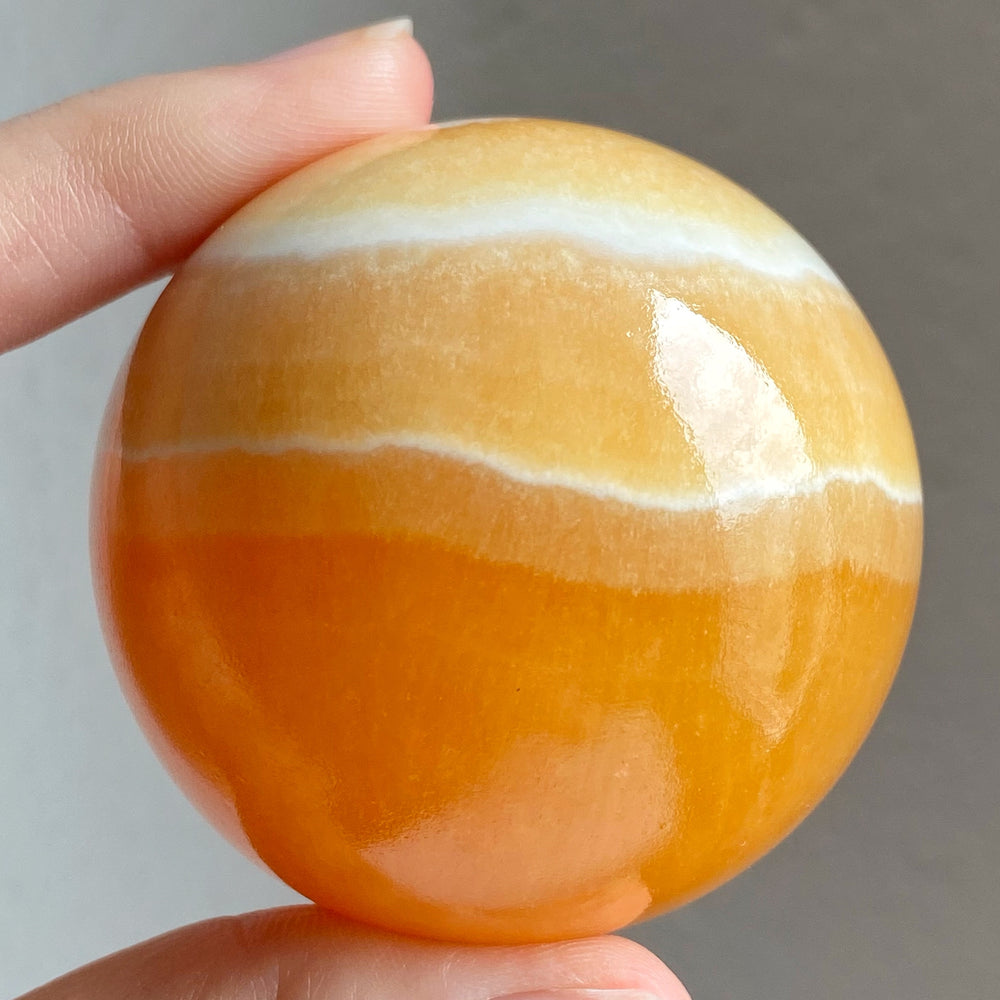 Orange Calcite Polished Sphere OCS031