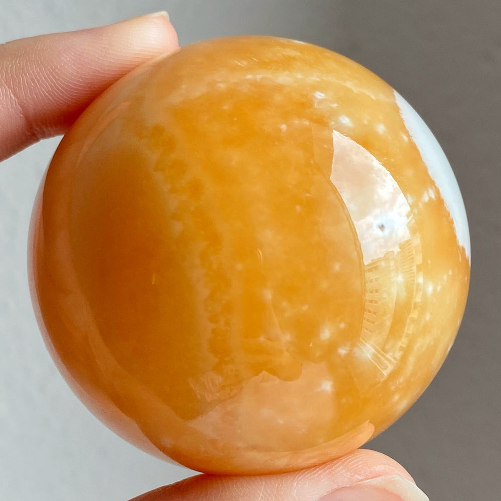 Orange Calcite Polished Sphere OCS042