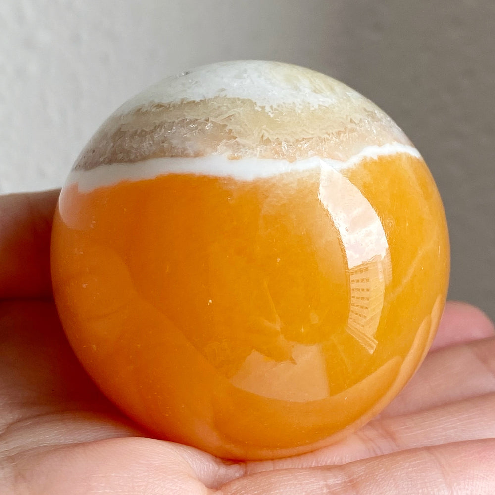 Orange Calcite Polished Sphere OCS044