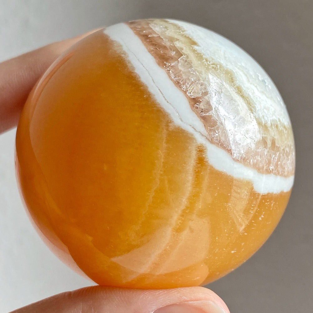 Orange Calcite Polished Sphere OCS044