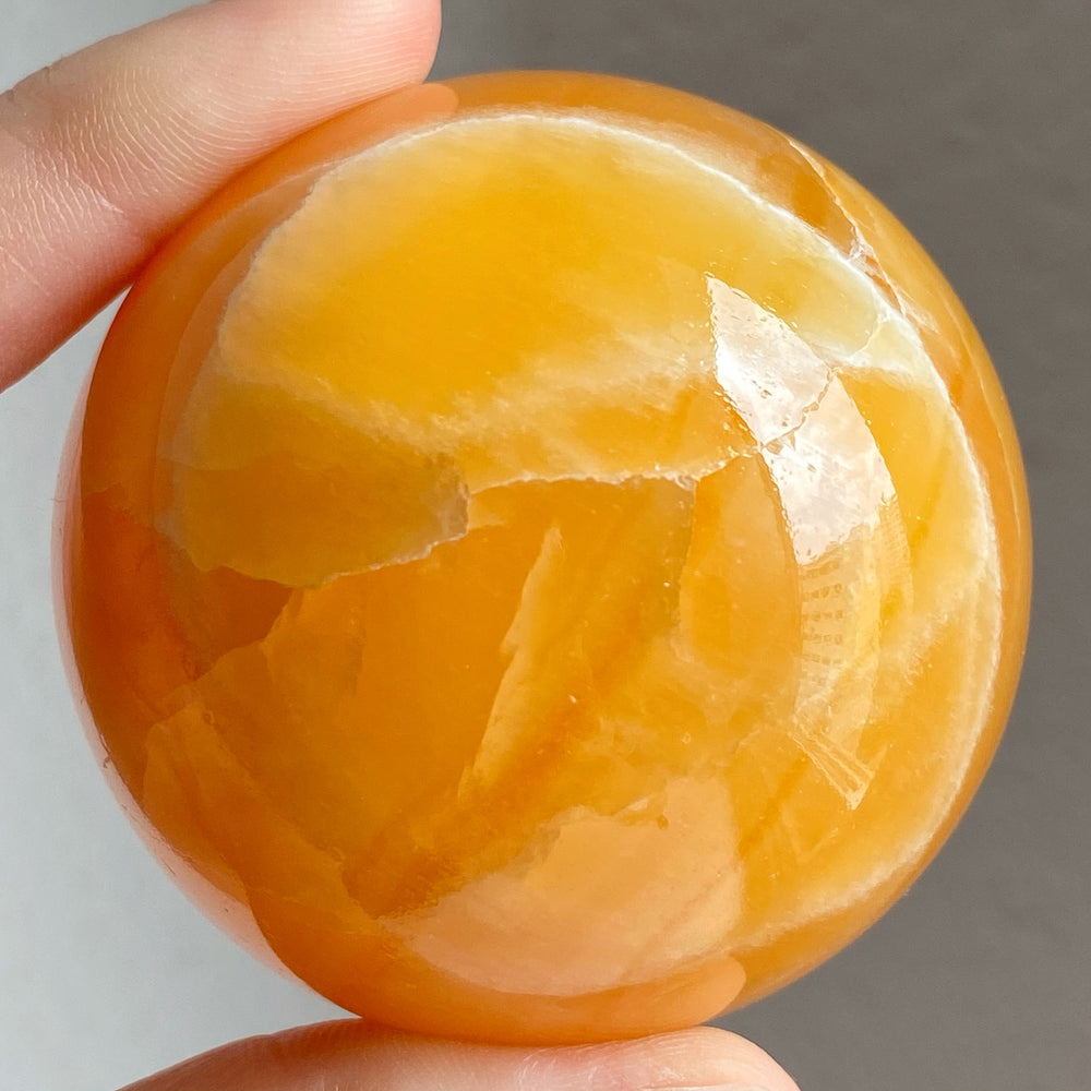 Orange Calcite Polished Sphere OCS046