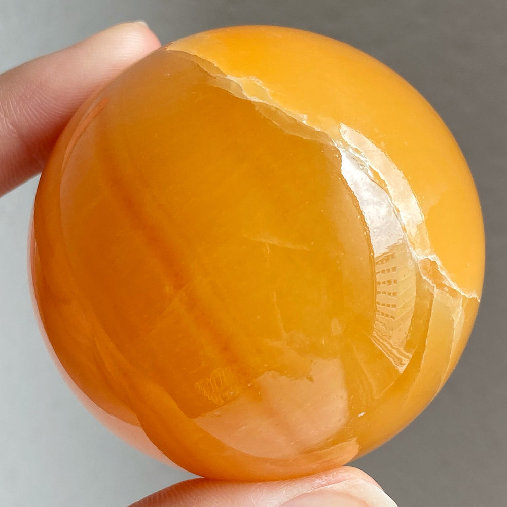 Orange Calcite Polished Sphere OCS046