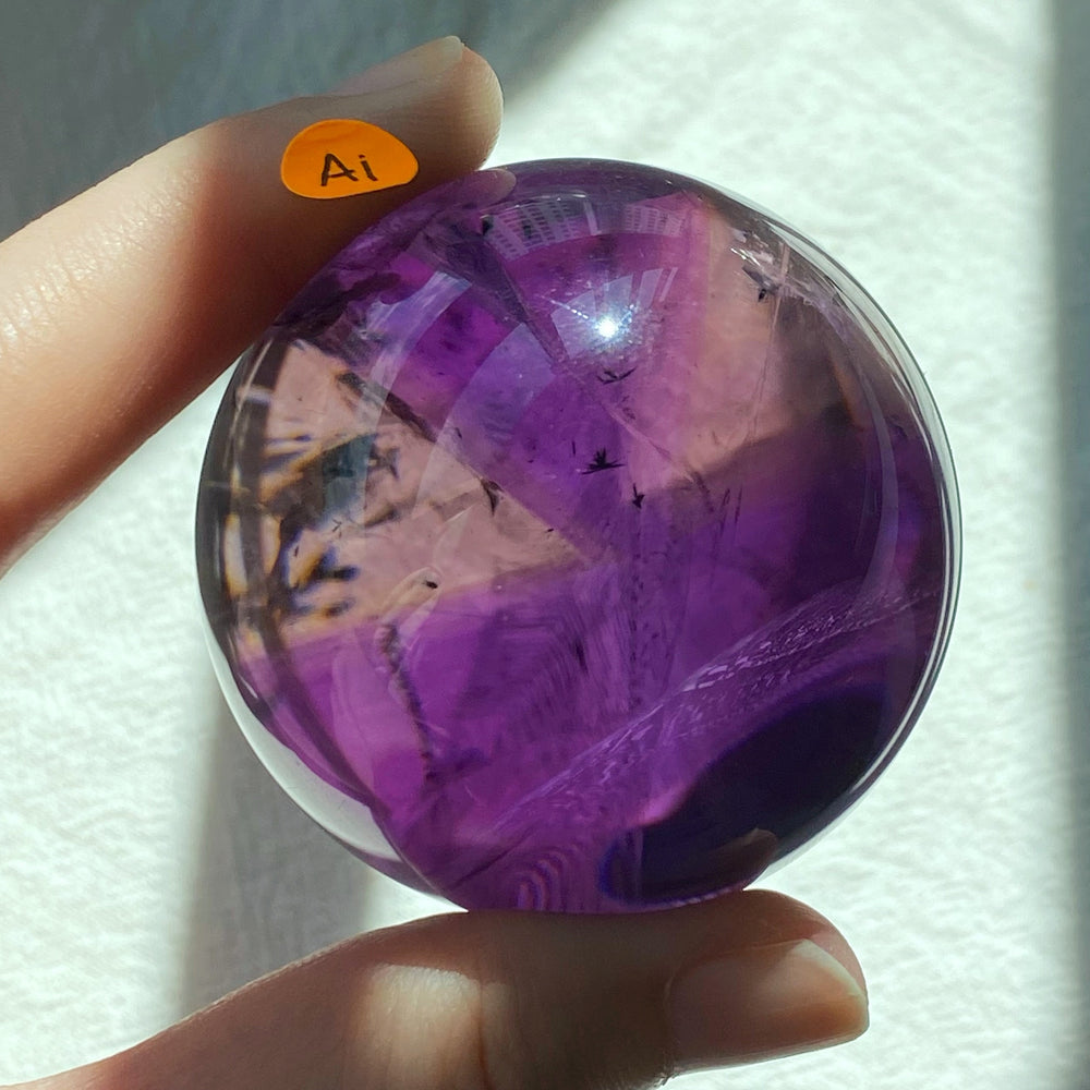 Dark Purple Amethyst w/ Citrine Sphere TAA1