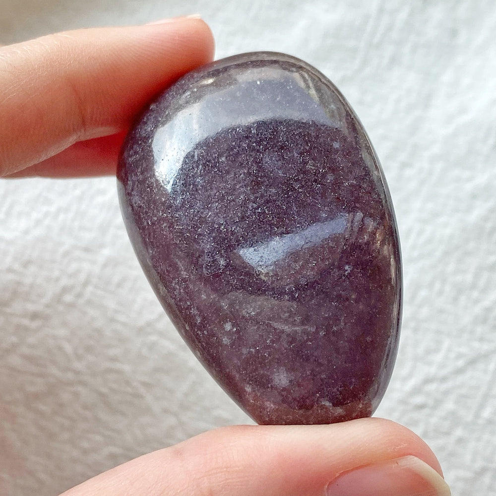 Dark Purple Lepidolite Freeform Palm Stone DPL11
