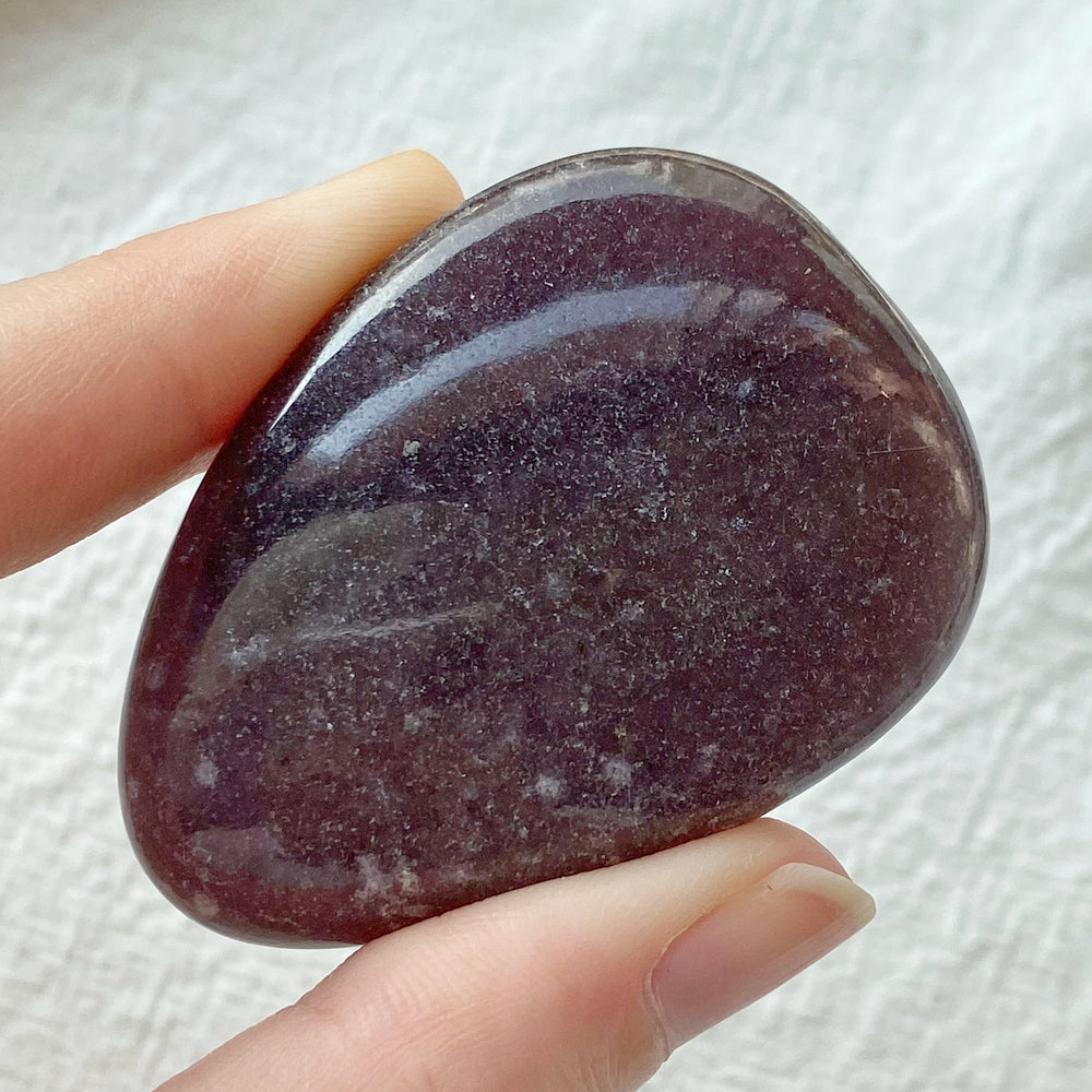 Dark Purple Lepidolite Freeform Palm Stone DPL11