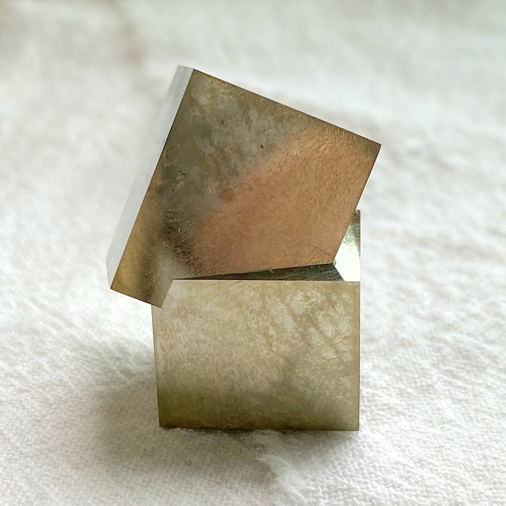 Golden Iron Pyrite Intergrown Cubes MPC06