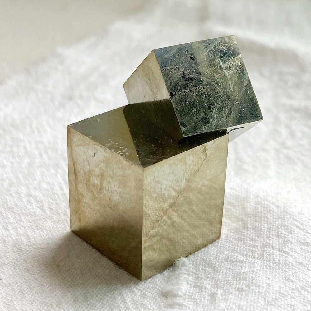 Golden Iron Pyrite Intergrown Cubes MPC12