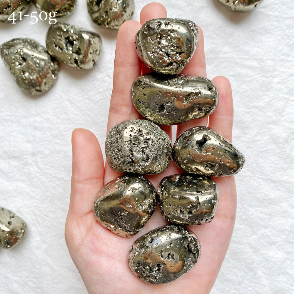 Iron Pyrite Tumbled Stones (Semi-polished)