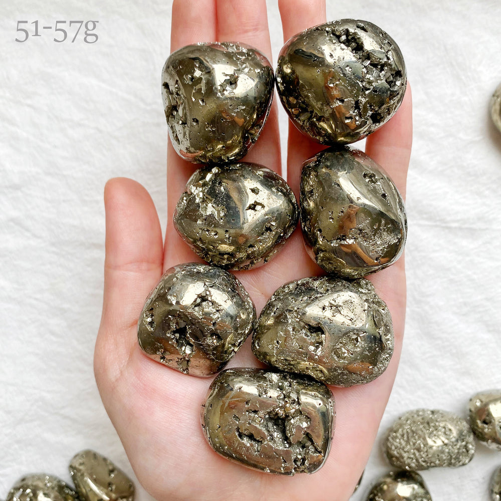 Iron Pyrite Tumbled Stones (Semi-polished)