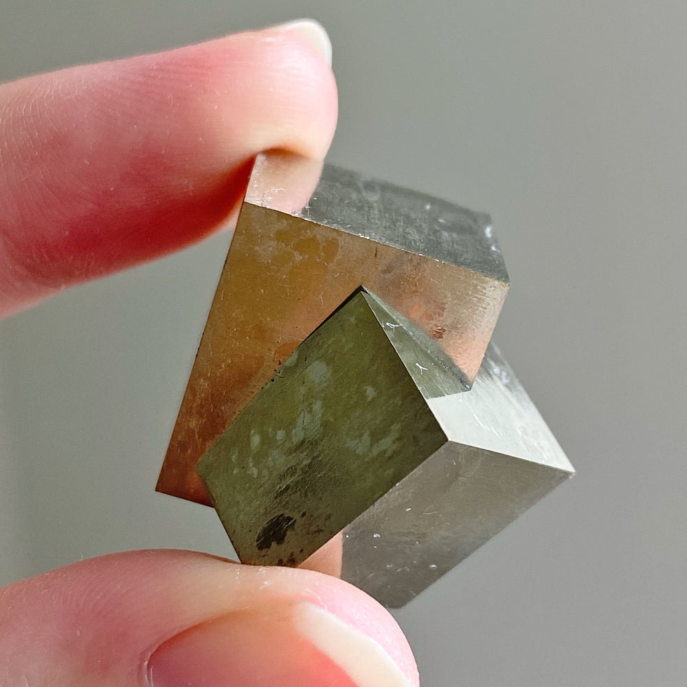 Golden Iron Pyrite Intergrown Cubes MPC25