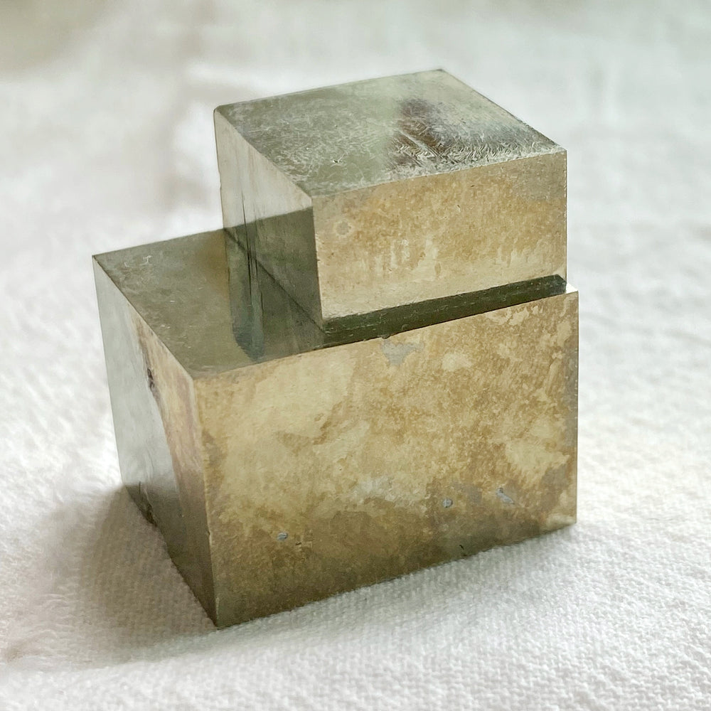 Golden Iron Pyrite Intergrown Cubes MPC28