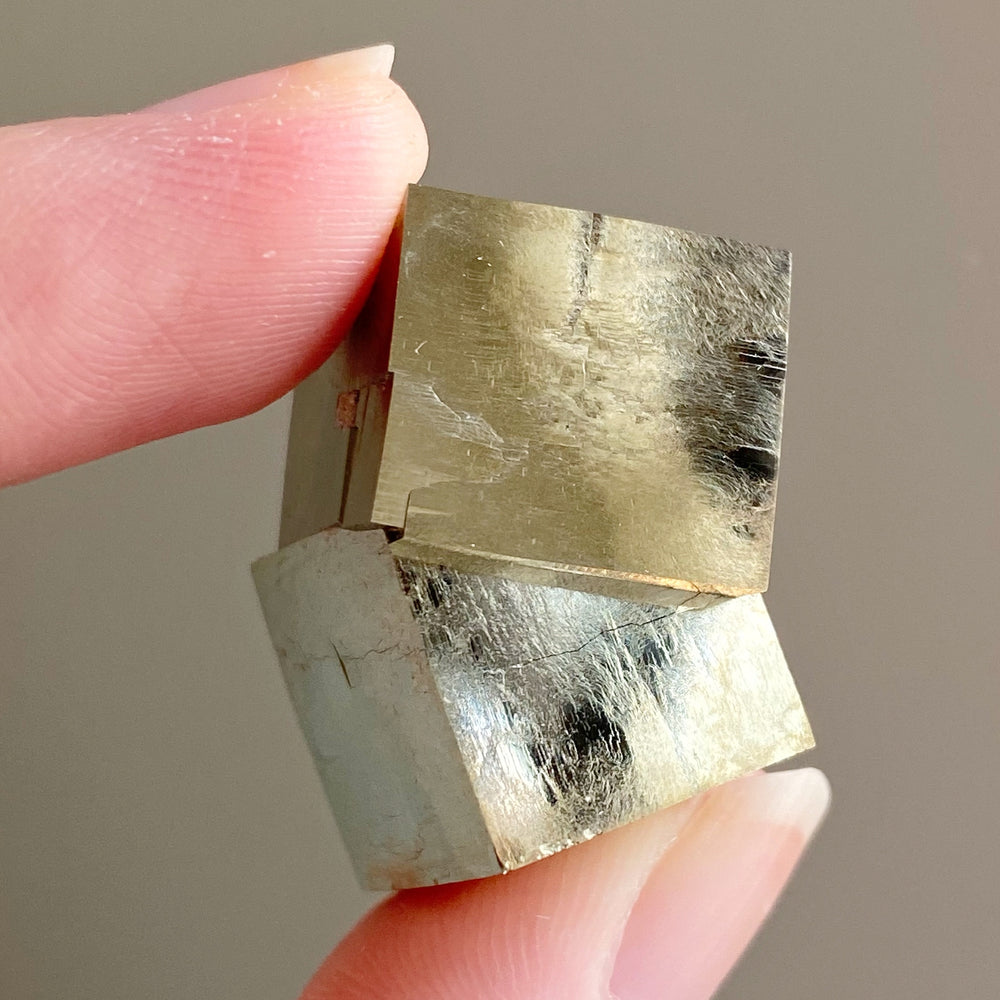 Golden Iron Pyrite Intergrown Cubes MPC34