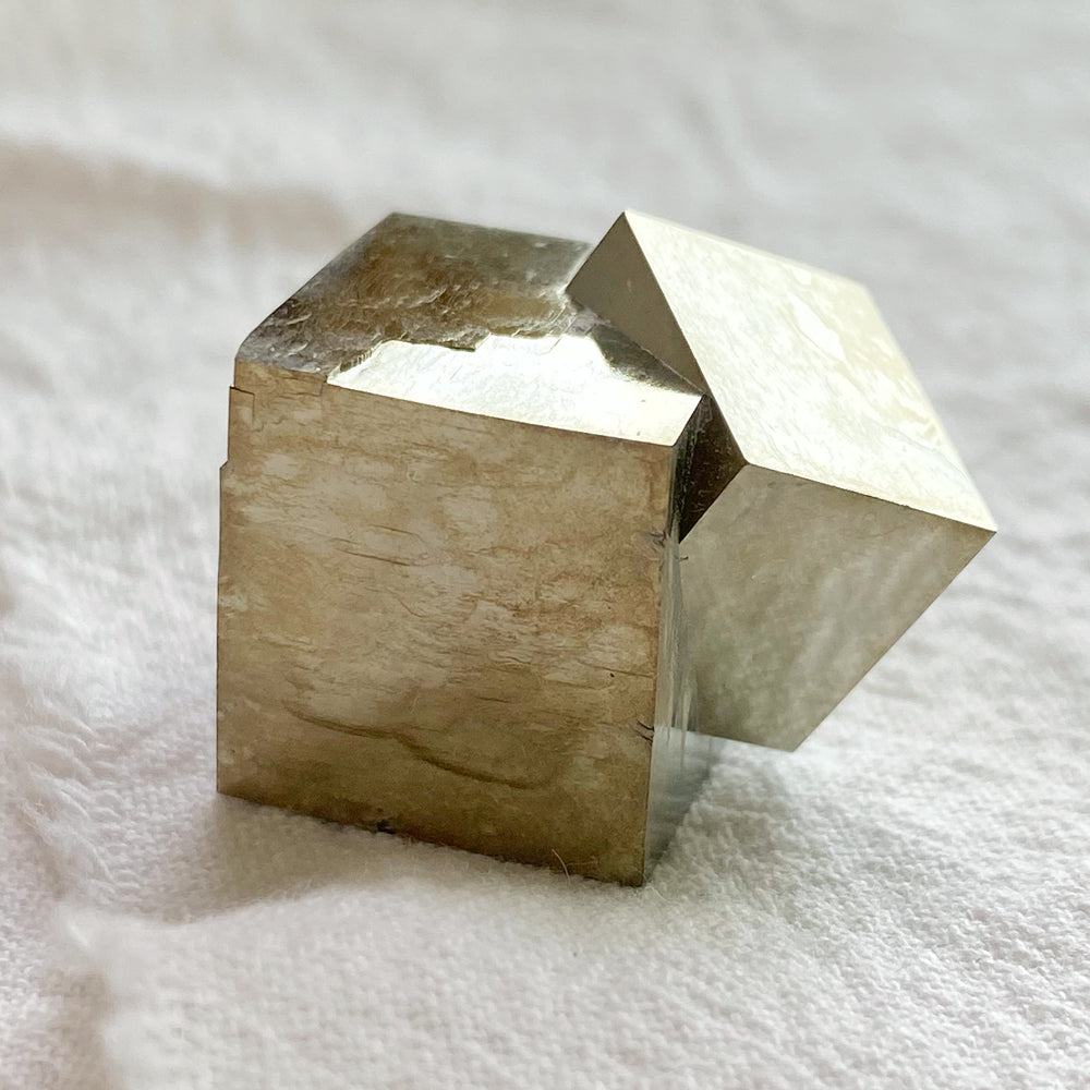 Golden Iron Pyrite Intergrown Cubes MPC45