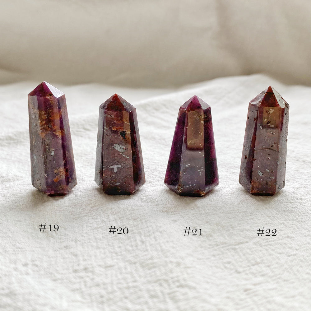 Ruby Corundum Polished Point RCP19 to RCP22