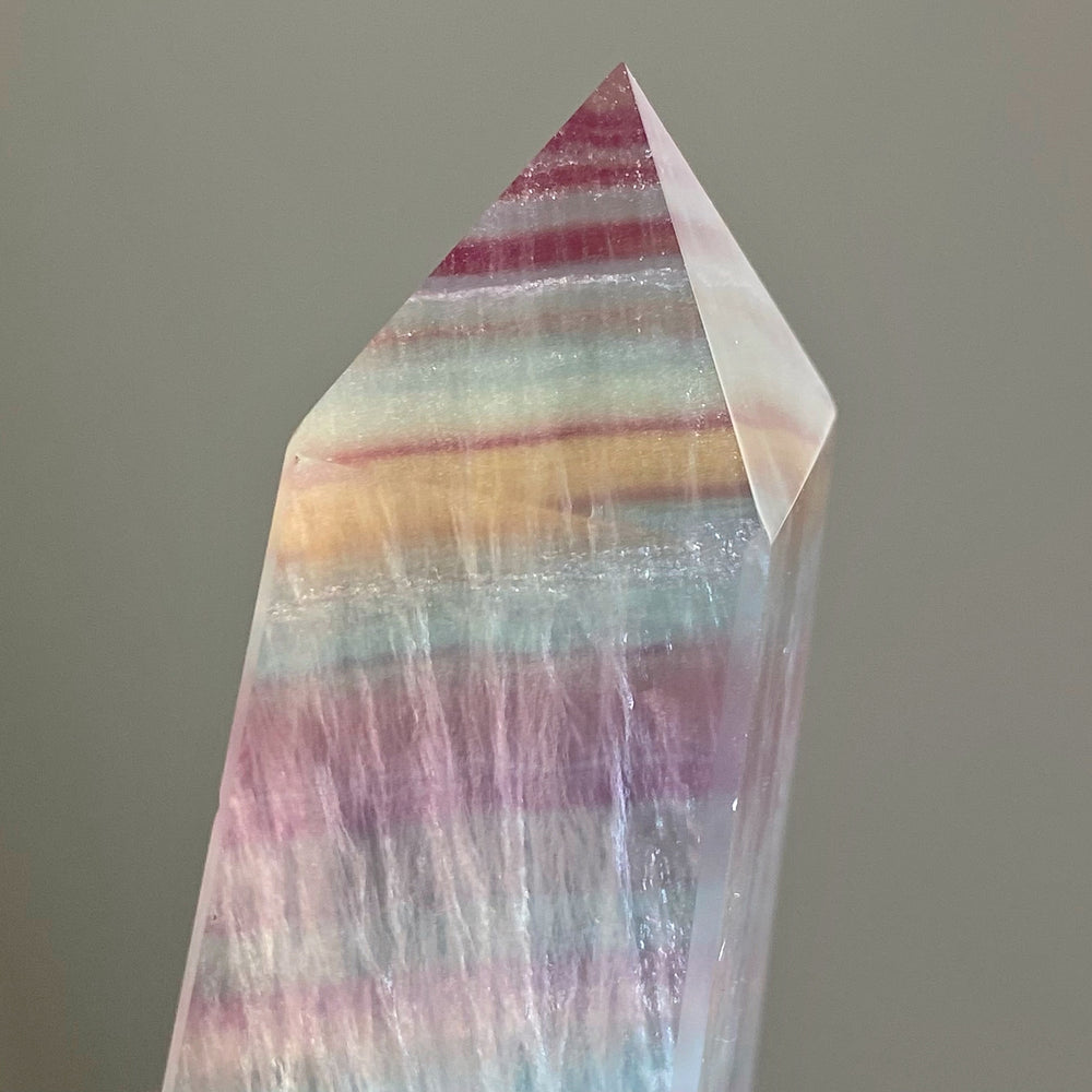 Rainbow Fluorite Point PRA11