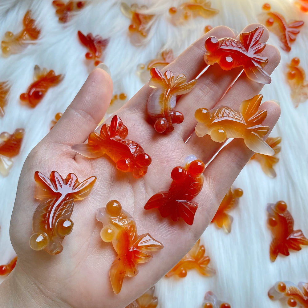 Carnelian Goldfish Carvings