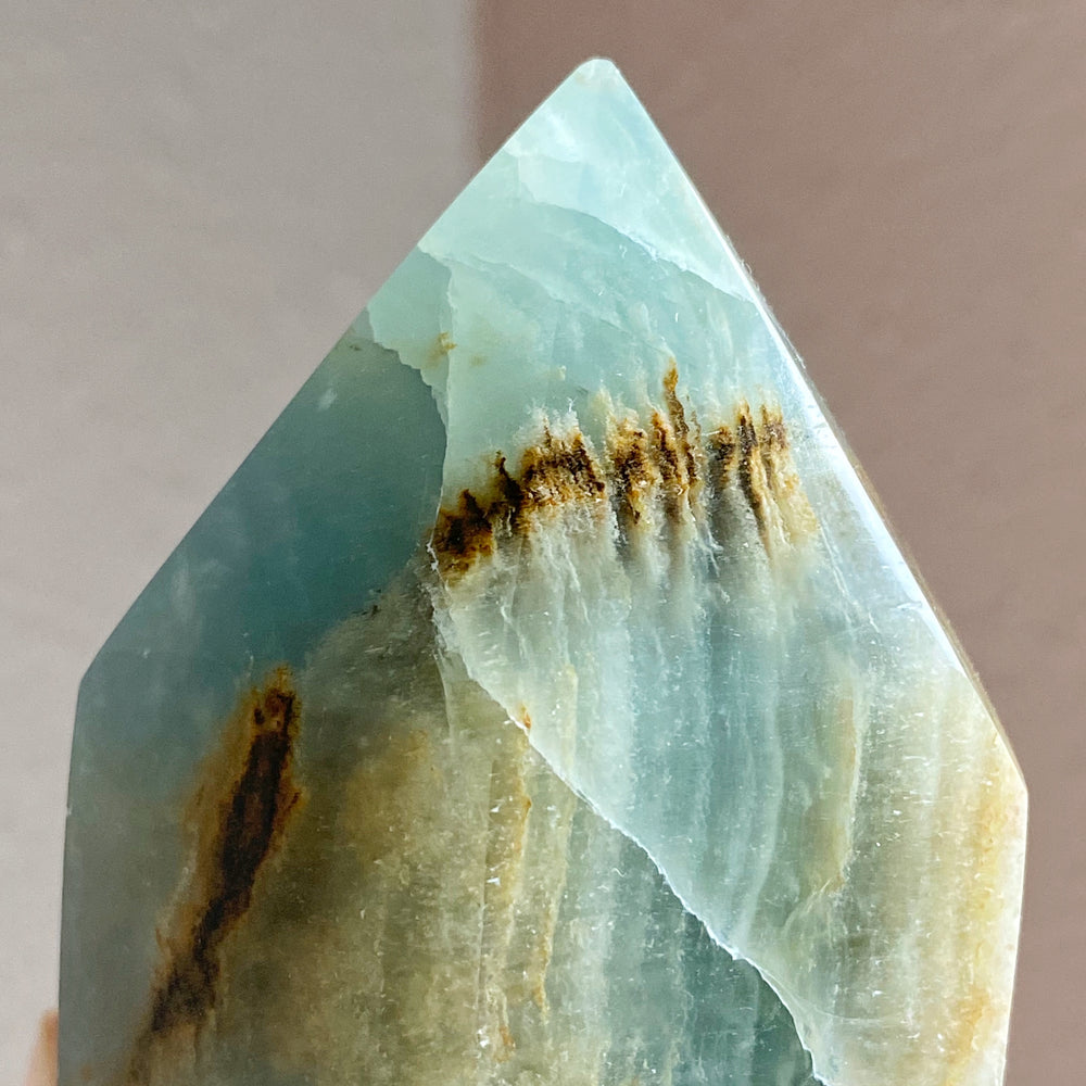 Argentina Blue Calcite (Onyx) Polished Point ABC07