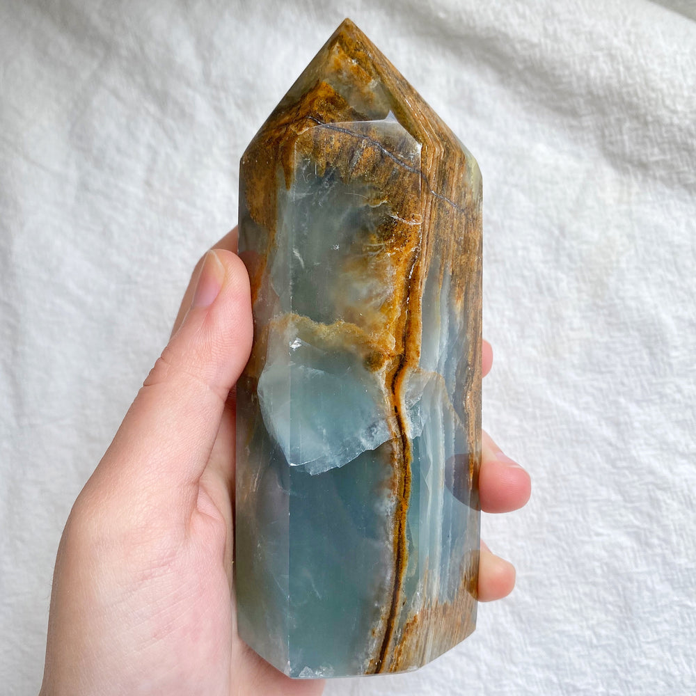 Argentina Blue Calcite (Onyx) Polished Point ABC08