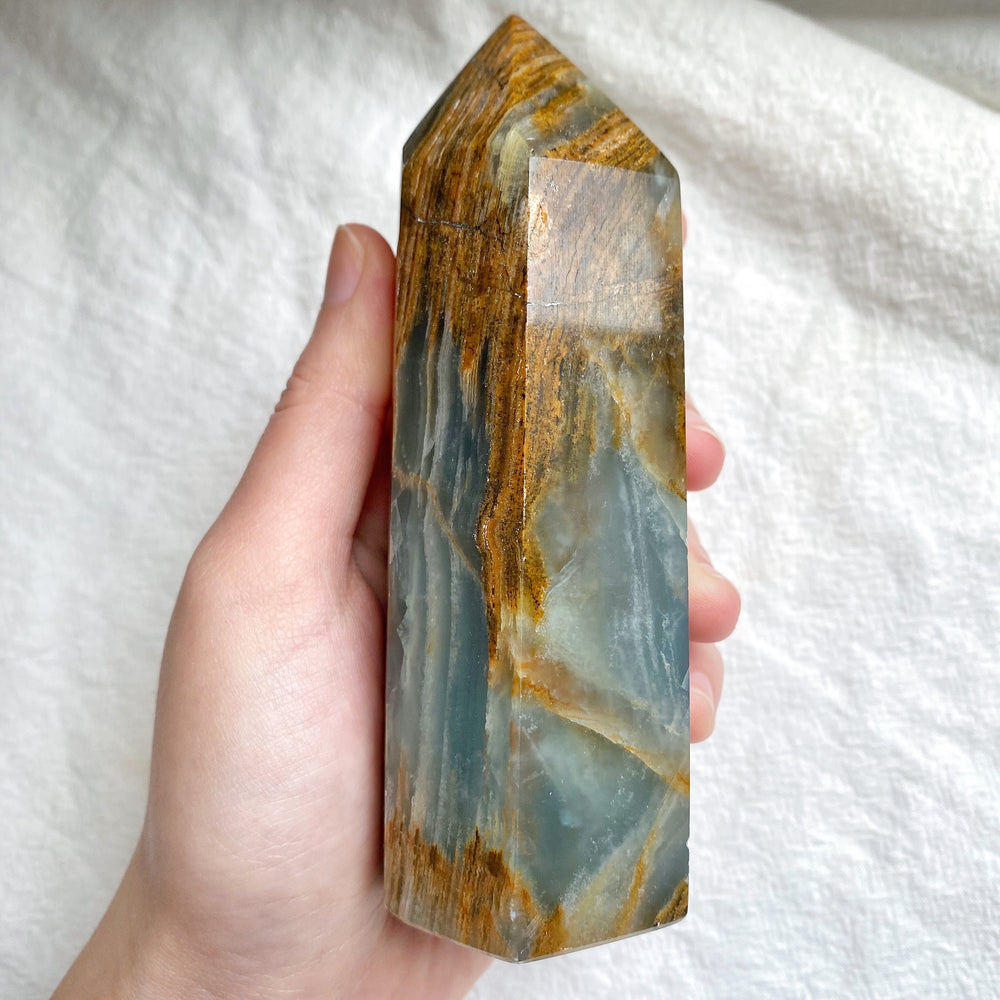 Argentina Blue Calcite (Onyx) Polished Point ABC08