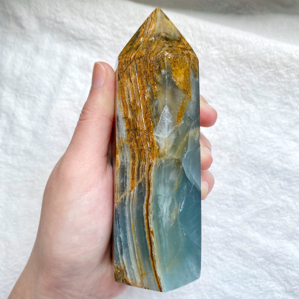 Argentina Blue Calcite (Onyx) Polished Point ABC08