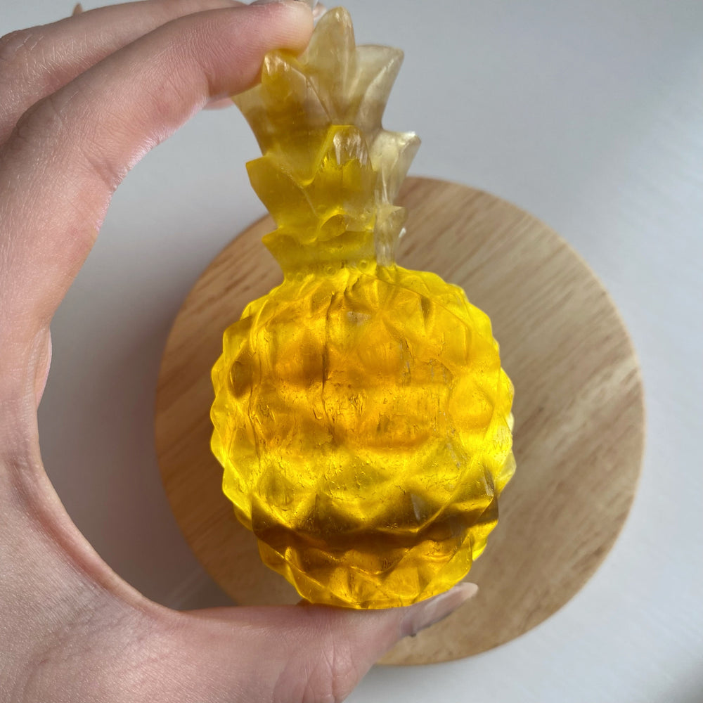 Yellow Fluorite Pineapple Carving YFP20