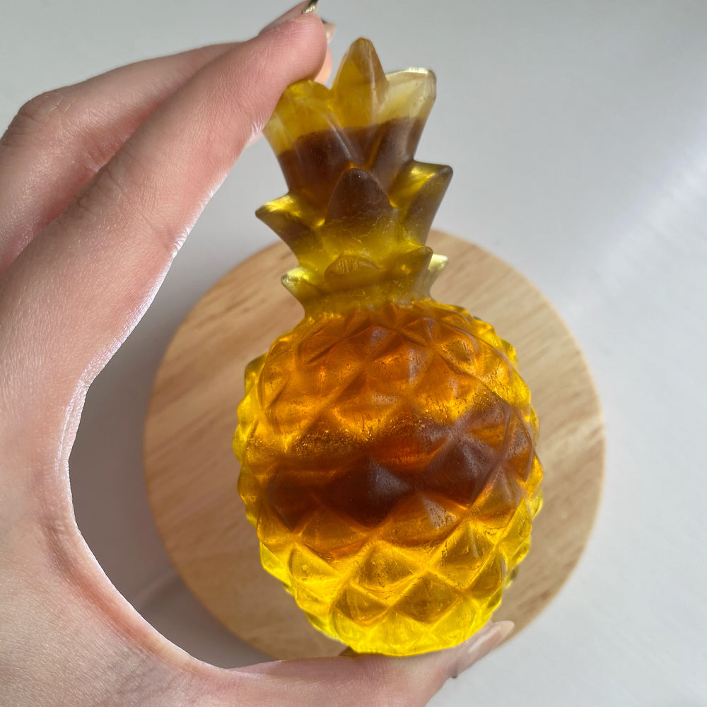 Yellow Fluorite Pineapple Carving YFP21