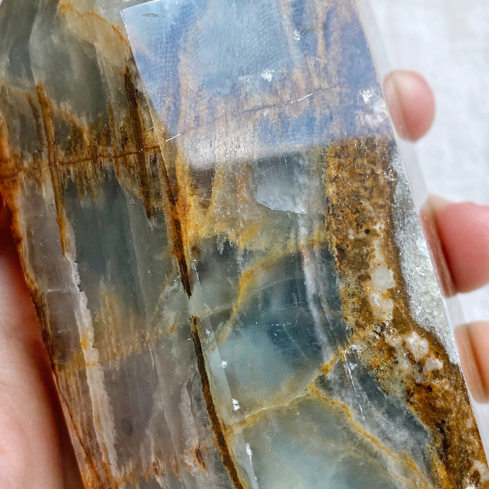 Argentina Blue Calcite (Onyx) Polished Point ABC18