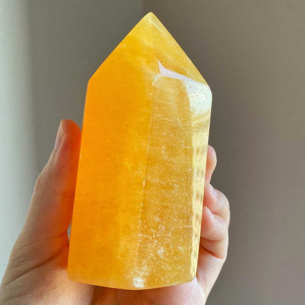 Orange Calcite Polished Point OCP02