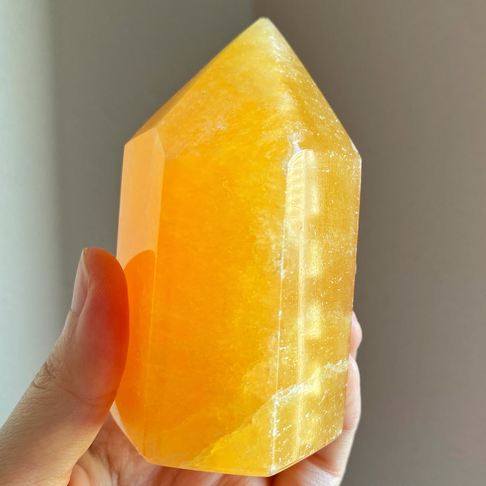 Orange Calcite Polished Point OCP05
