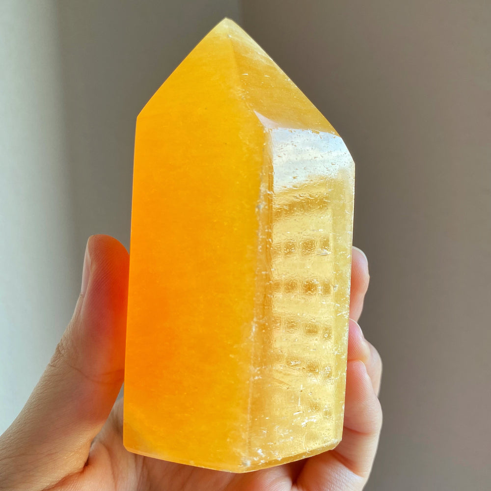 Orange Calcite Polished Point OCP05