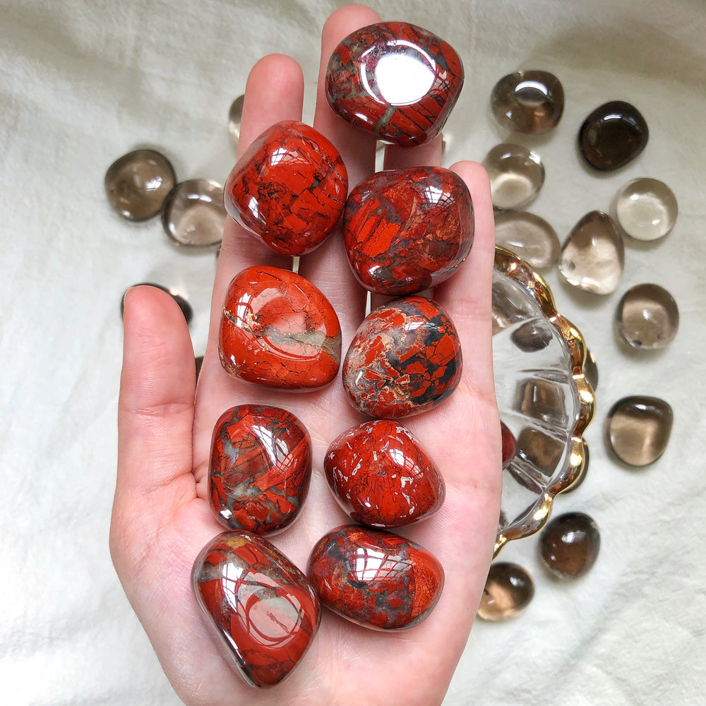 Red Brecciated Jasper Tumbled Stones