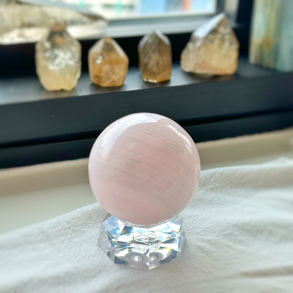 Pink Mangano Calcite Sphere PMC05